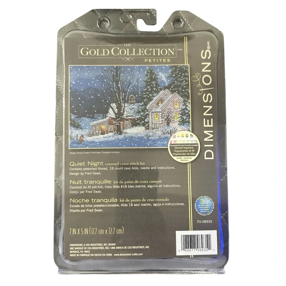 HTF Dimensions Gold Petites Quiet Night counted cross stitch kit